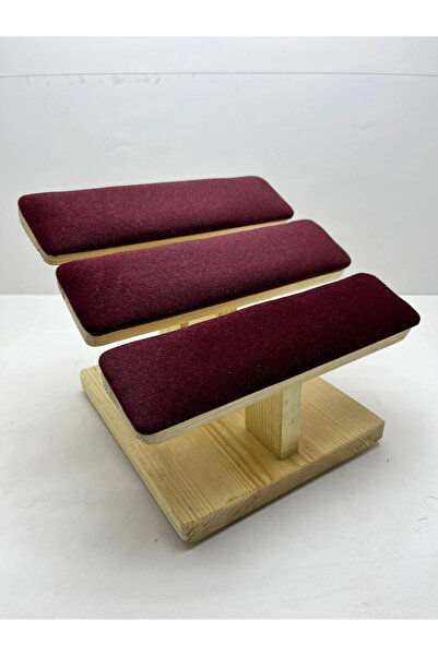 MeGass Dekor Wooden Claret Red Color Length 21 cm Width 19 cm Three-Stage Mod...