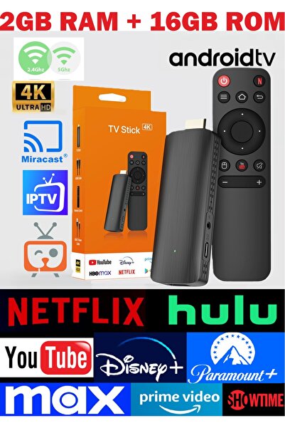 EverBox D6 Android 10 4K TV Stick 2GB RAM 16GB ROM Dual WiFi HDR10 Akıllı TV ...