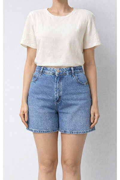 CARLA MARA Pantaloni scurți din denim albastru, mărime mare