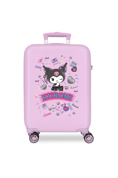 SANRIO Troler copii Kuromi Retro Pop ABS, 4 roti, valiza mica, lila, 55x38x20 cm