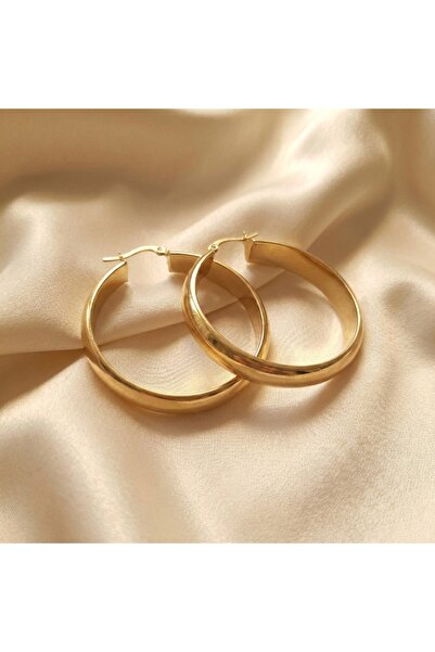 SaraTremo Cercei Sun Ray – model rotund, lat, 4 cm, placați cu aur de 18K, Br...