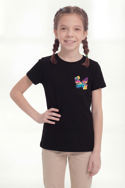 par lingerie pl Κοριτσίστικο μπλουζάκι με κοντό μανίκι και στάμπα B12