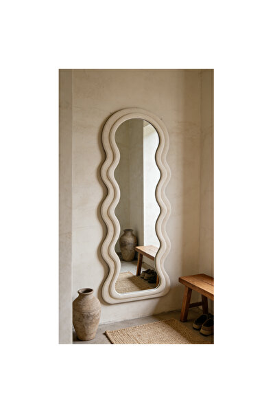 Mtanvxay Home Full Length Mirror Cream White Framed Double Layered for Dorm B...