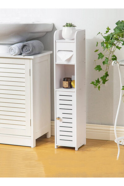 Generic Narrow Freestanding Bathroom Cabinet for Small Spaces, 80cm Tall Toil...