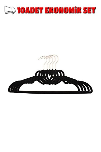 Kapris 10 високоякісних оксамитових вішалок для суконь та штанів, чорного кол...