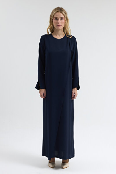 VAVİNOR Omuz Tokalı Elbise - Lacivert