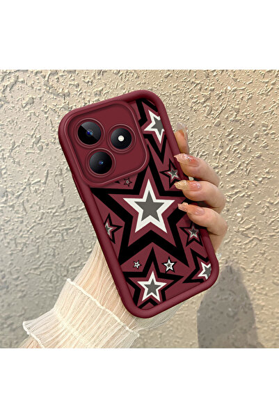 ucuc حافظة حماية من السيليكون باللون الأحمر الداكن متوافقة مع Realme C53، مقا...