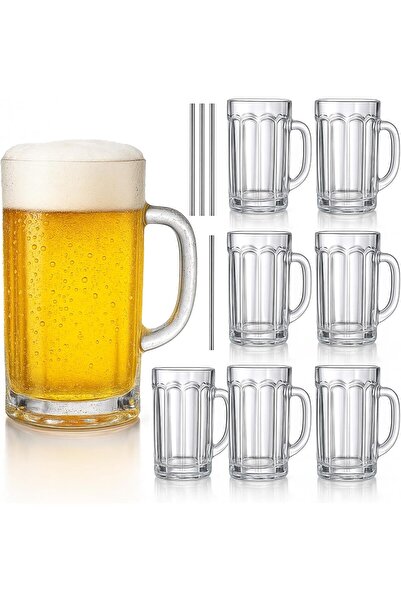 ZENFUN 8 Pack Large Beer Glasses Set
