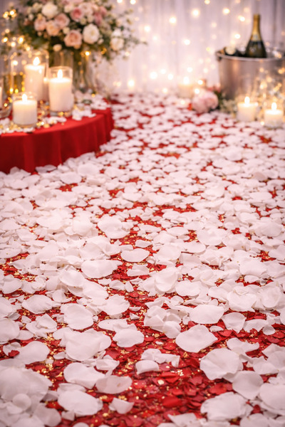 BeySüS 500 Pcs White Rose Petals Marriage Proposal Rose Petal