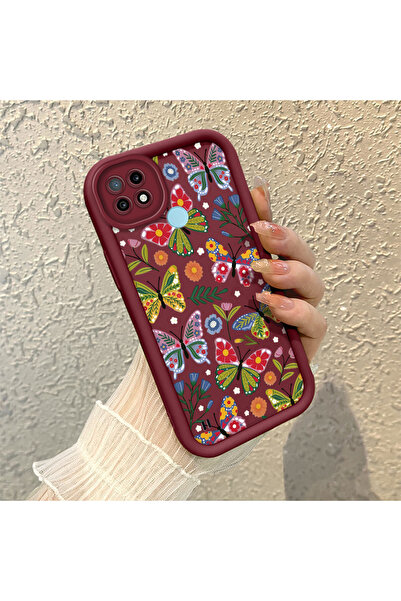 ucuc حافظة Realme C21 متوافقة مع السيليكون الأحمر الداكن المقاوم للصدمات مع ح...