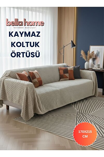 Bella Home Dotlu Kaymaz Koltuk Örtüsü | 175x215 cm | Kaydırmaz Taban | Dayanı...