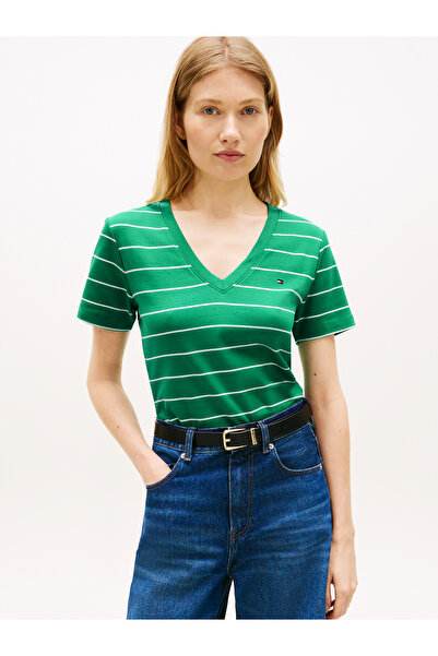 Tommy Hilfiger Green Slim Cody V-Nk Ss