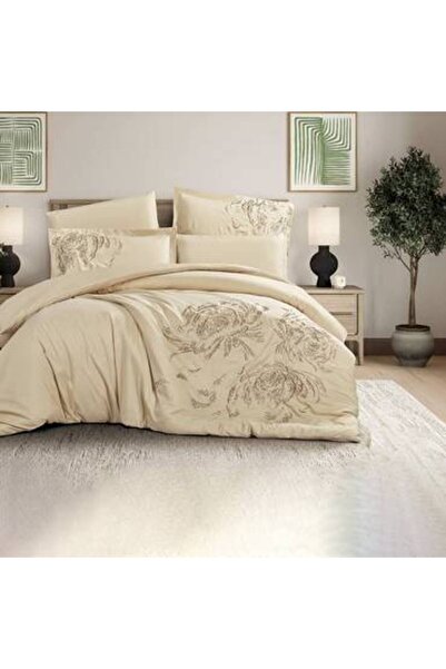 Pazar Home Bedding مفرش نفرين مطرز من 6 قطع روز بازار هوم 240*260 سم بحشوة مخيطة