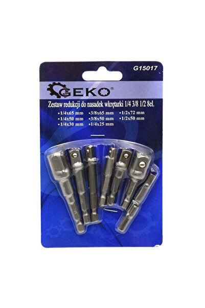 GEKO SET BITI ADAPTORI HEXAGONALI 1/4'' 3/8'' 1/2'' 8 PIESE