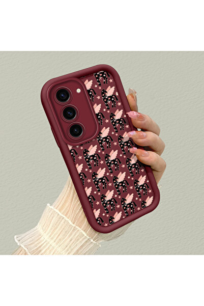 ucuc حافظة سامسونج جالاكسي S23 متوافقة مع السيليكون الأحمر الداكن المقاوم للص...