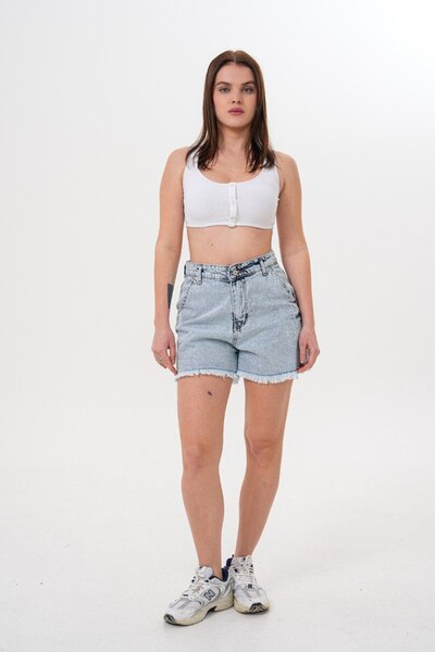 Flaubert Women's Mini Length Denim Shorts Blue Color