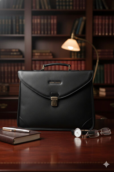 Pierre Cardin Unisex Black Briefcase 01Pc001194Syh