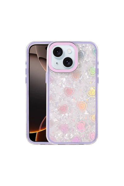 eco port غطاء آيفون 14 لومي منقوش - بنفسجي