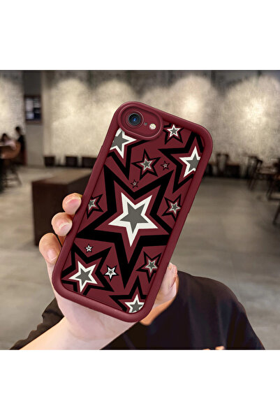 ucuc حافظة لهاتف آيفون 7/8/SE 2020 2022 متوافقة مع السيليكون الأحمر الداكن ال...