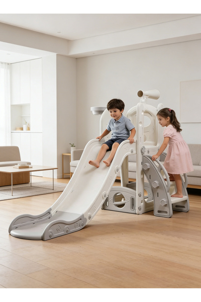 Generic Kids Slide, a space-themed toddler slide featuring a basketball hoop ...