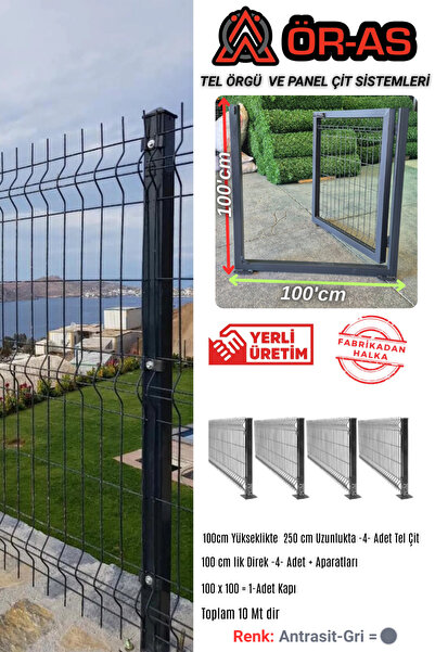 ÖR-AS TEL ÖRGÜ & PANEL ÇİT SİSTEMLERİ Panel Çit Takım ( 100 Cm Yükseklik 10 m...