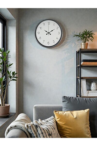 Leyaton 36 cm Gray Decorative Wall Clock Lwlhm-Rsyt34