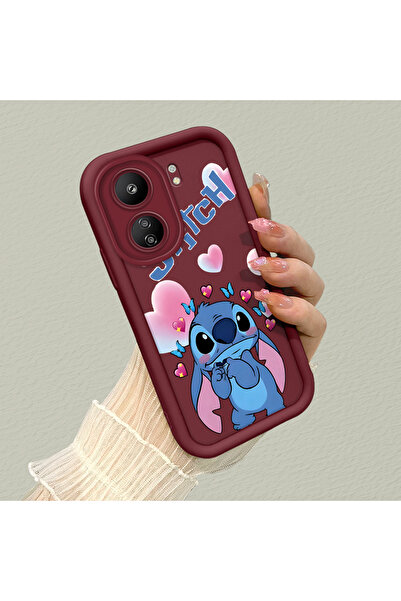 ucuc حافظة متوافقة مع Poco C65 مصنوعة من السيليكون باللون الأحمر الداكن ومقاو...