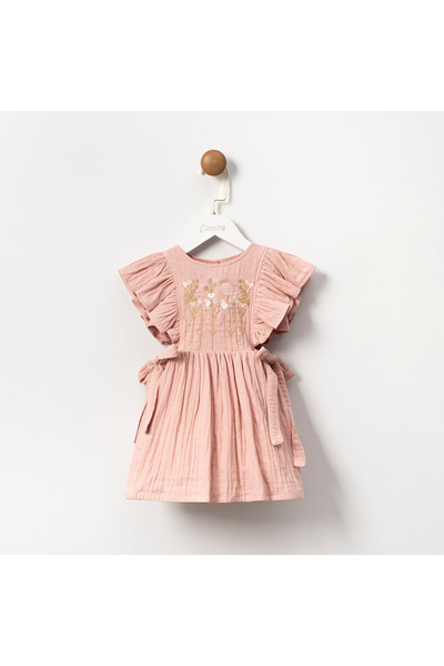 Coolimino Flower Embroidered Bow-Tie Girls' Dress