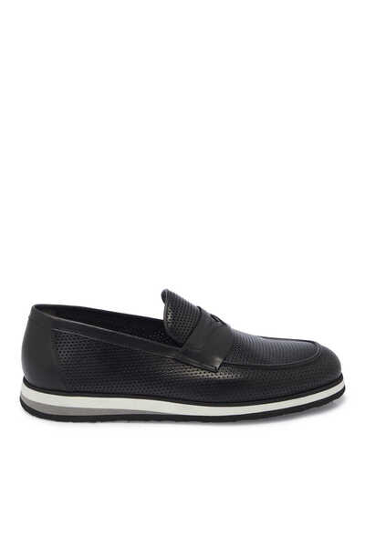 Tergan Siyah Hakiki Deri Erkek Loafer - E25I1AY57341-A43