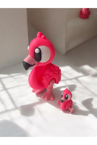 twiggel Mega Pembe Flamingo Oyuncak Figür - 1 Adet – 10 cm 3D Baskı
