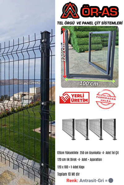 ÖR-AS TEL ÖRGÜ & PANEL ÇİT SİSTEMLERİ Panel Çit Takım ( 120 Cm Yükseklik 10 m...