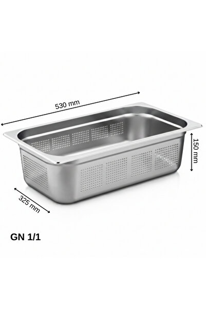 Üret Çelik ÜRET Delikli Gastronom Küvet GN 1/1 150 mm 21 lt