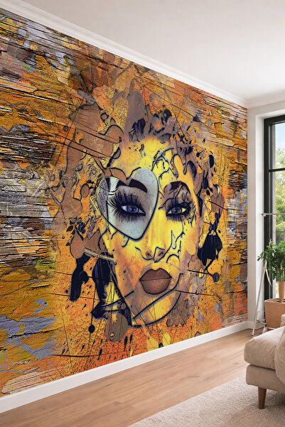 dreamwall Graffiti Stilinde Modern Kadın Portresi Temalı Soyut ve Sanatsal Te...