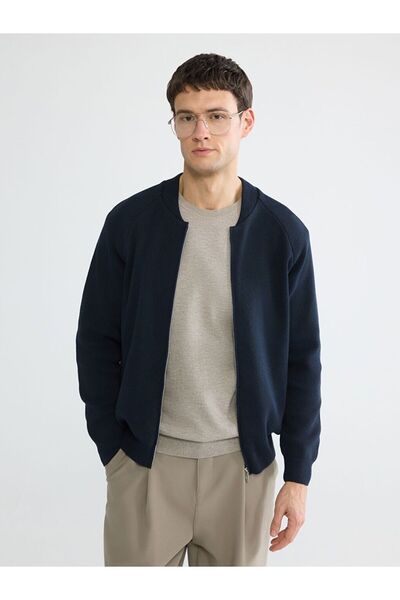 LC Waikiki Standard Mold College Collar Men's Knitwear Cardigan