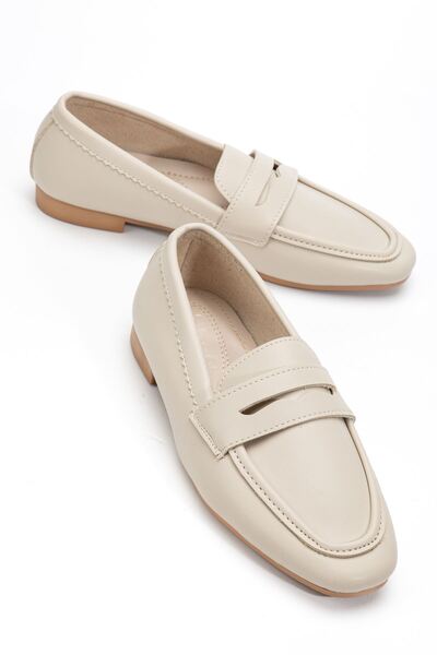 Hayalimdeki Ayakkabı Ženska bež koža klasična Ravan đon Lagan Ortopedsko Bale...