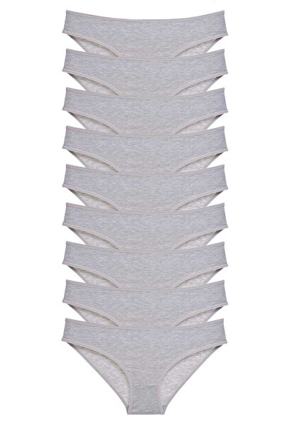 Mestore 9 Pieces Super Eco Set Lycra Women's Slip Panties Gray