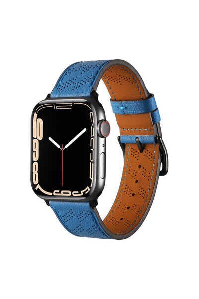 Giz Story Watch 7 45mm Compatible Krd-76 Pu Leather Band Strap Gzst- Blue