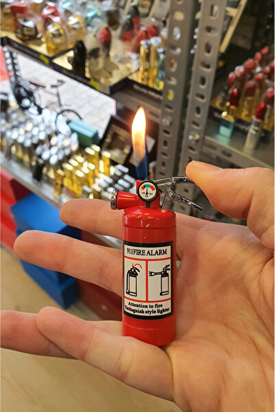 hediyecaddesi Mini Yangın Tüpü Görünümlü Işıklı Çakmak