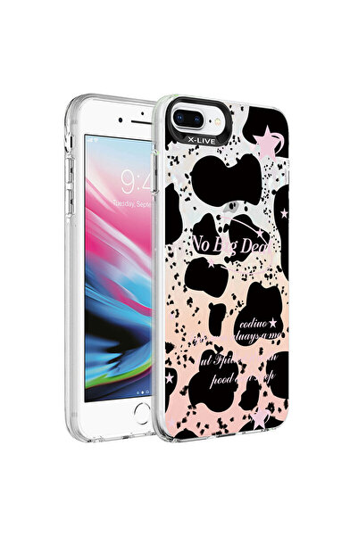 Giz Story iPhone 8 Plus Case Marble Pattern Gzst Marbello Cover - Black-White