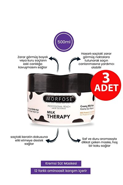 Morfose Milk Therapy Saç Maskesi 500 ml 3 Adet