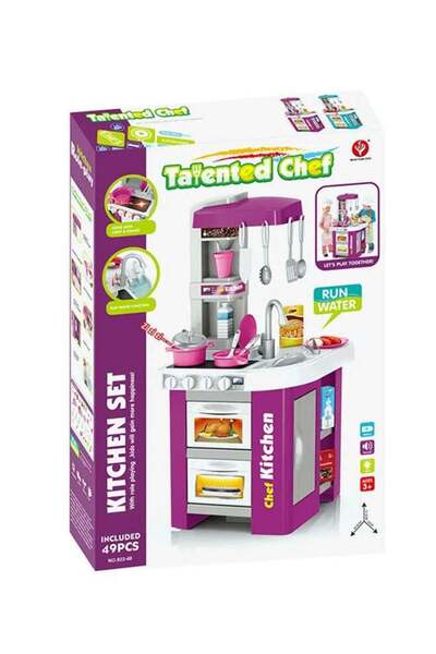 little chef Kitchen Playset with 53 Pieces and Realistic Lights and Sounds