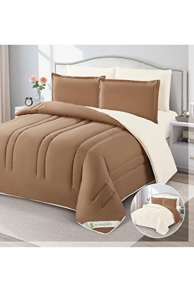 alzawia 6-piece double bed sheet set, summer style, striped, reversible, velv...