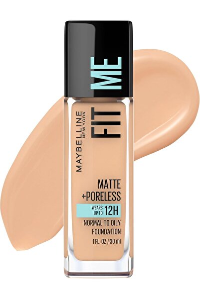Maybelline New York كريم أساس سائل مايبيلين فيت مي مات + بورليس، لون بيج حقيقي