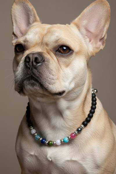 Stoneage قلادة للكلاب من الحجر الطبيعي المختلط - طوق - طوق للرقبة