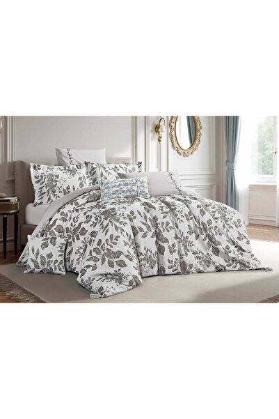 Alhabib bedding مفرش مزدوج قطن جاكارد رصاصي مشجر يناسب سرير مقاس 200x200سم عد...