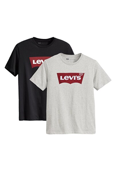 Levi's Herren T-Shirt 2er Pack - "Graphic Set-In Neck", Rundhals, Baumwolle