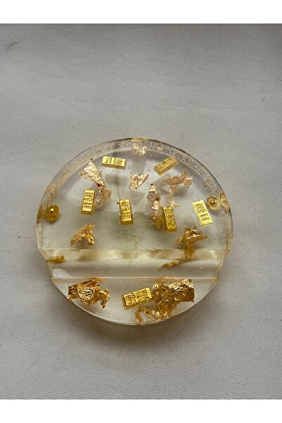 Handmade Altın detaylı Epoksi Telefon tutucu