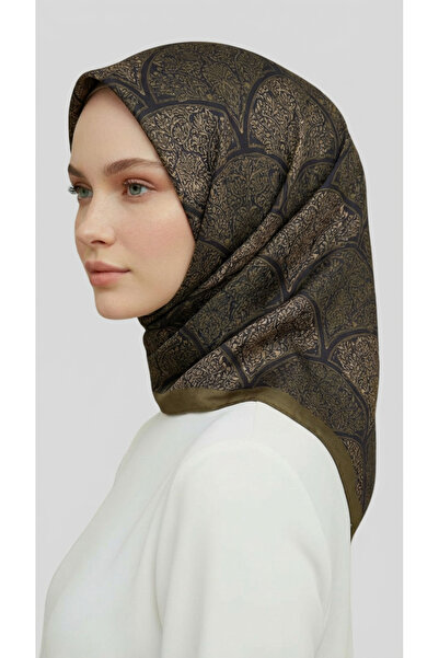 Karaca ШАРФ З ВІЯЛОЧНИМ ВІЗЕРУНКОМ - ЧОРНИЙ / ОЛИВКОВО-ЗЕЛЕНИЙ