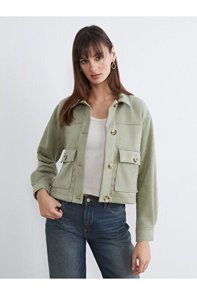 LC Waikiki Shirt Collar Suede Look Women's Jacket