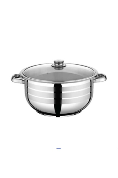Vivaldi AŞURE TENCERESİ PASLANMAZ ÇELİKCAM KAPAKLI 30CM 11 LİTRE